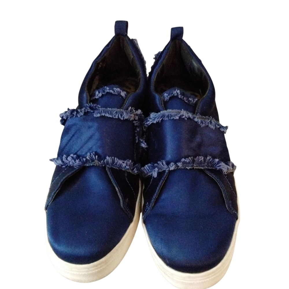 Sam Edelman Satin Blue Low-Top Sneakers Size 10 M - Picture 2 of 12
